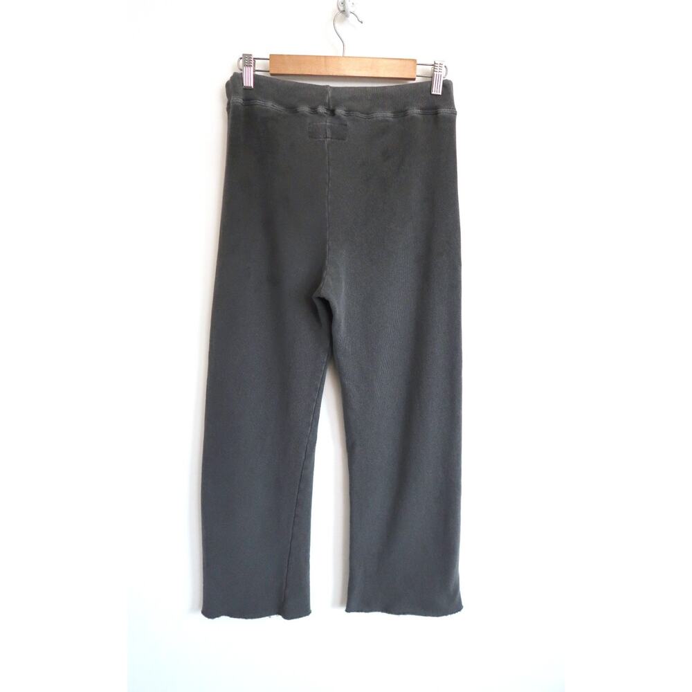 THE GREAT The Wide Leg Cropped Sweatpant Lounge Washed Black Shopbop 0 XS $195 - Picture 5 of 11